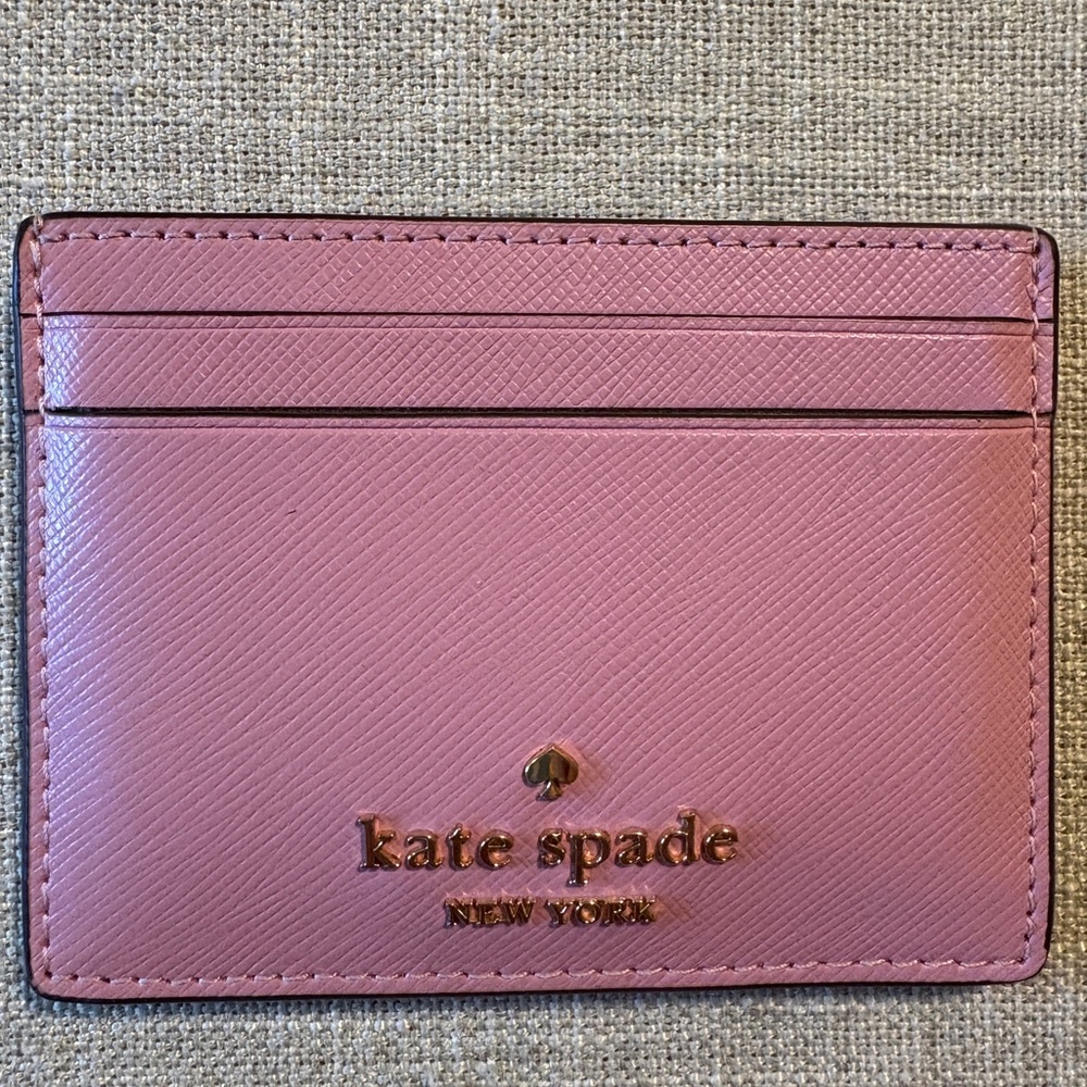 Kate Spade pink Card Wallet and Striped Wristlet